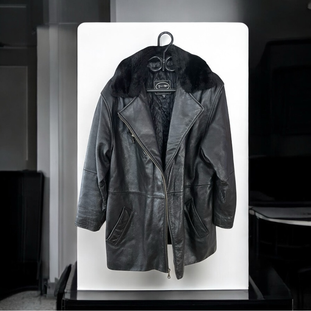 Vintage Tannery West Leather Jacket - Black- Size Mens Medium